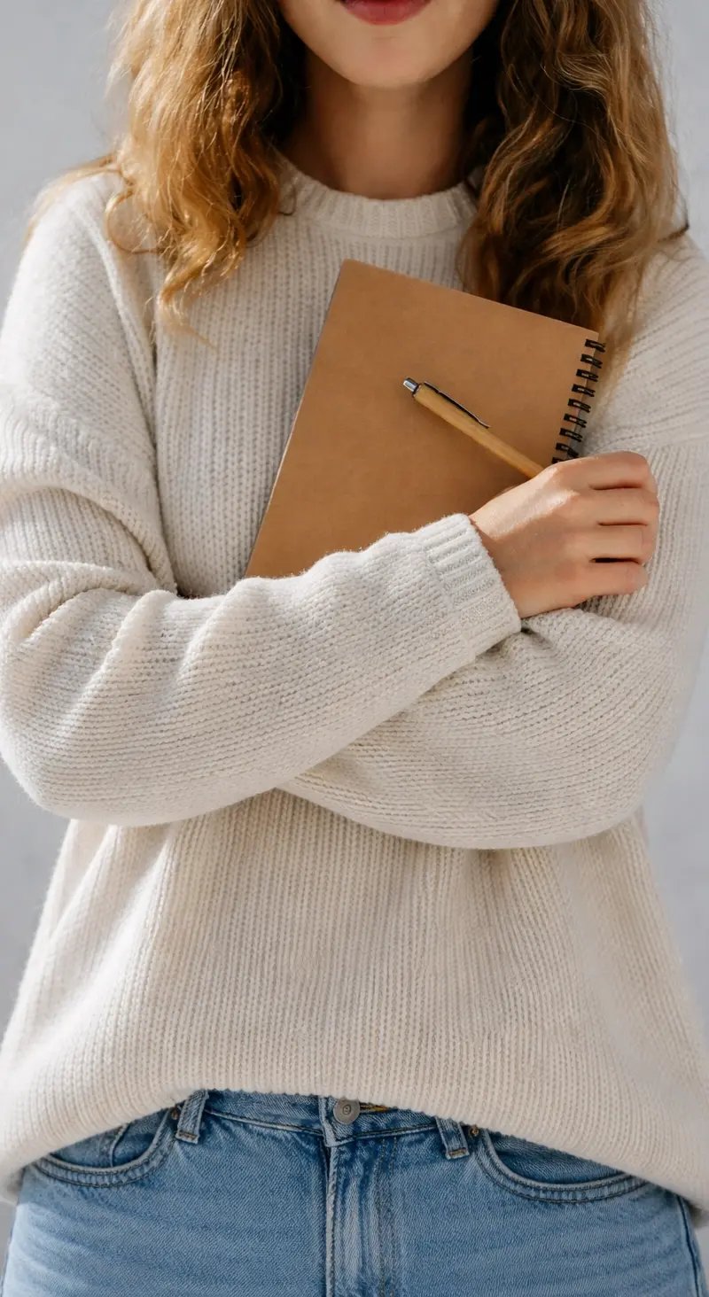 Girl with notebook