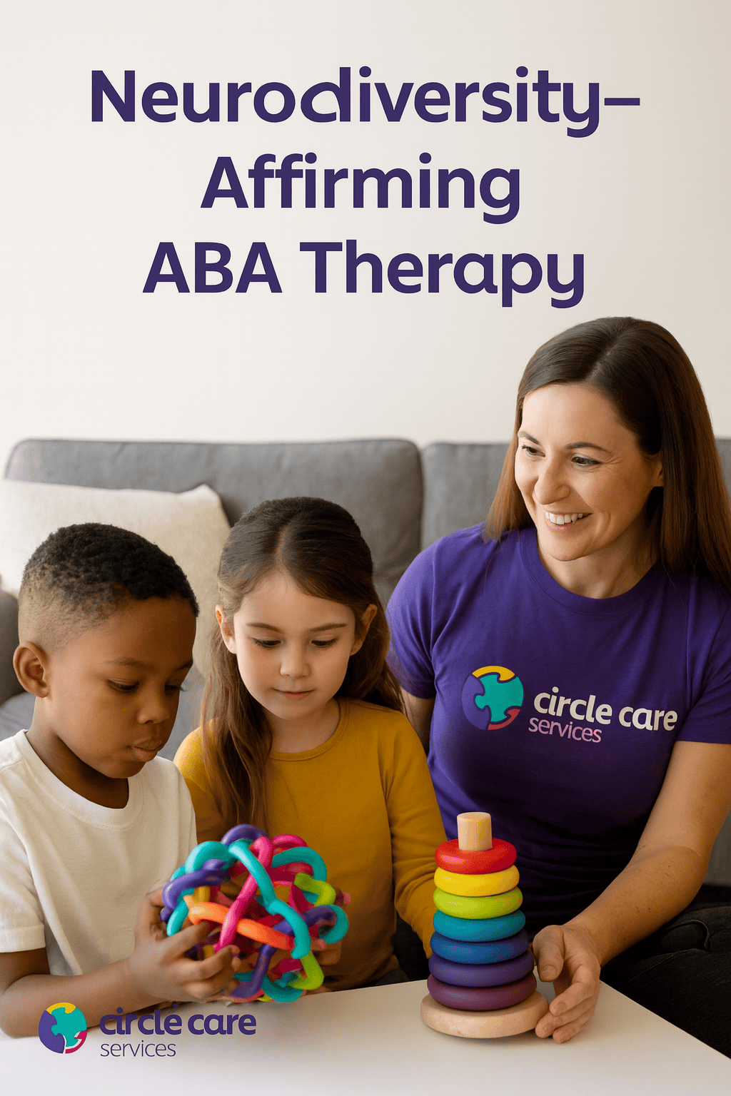 ABA therapist using affirming ABA therapy with autistic children