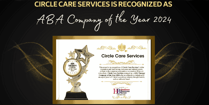Award given to Circle Care Services for being named ABA company of the year 2024
