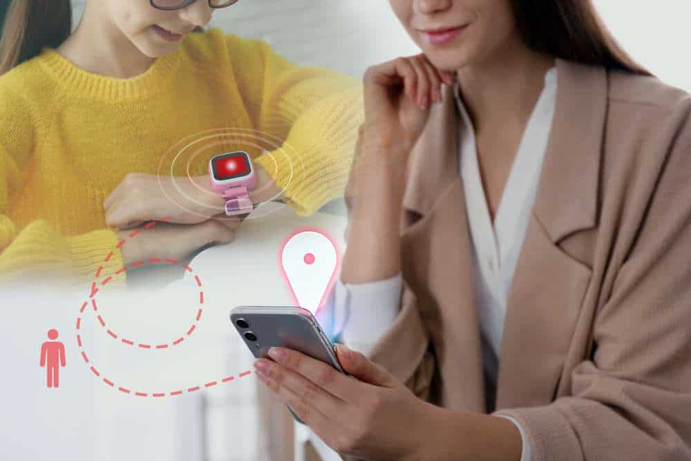 Mother tracking her child's location