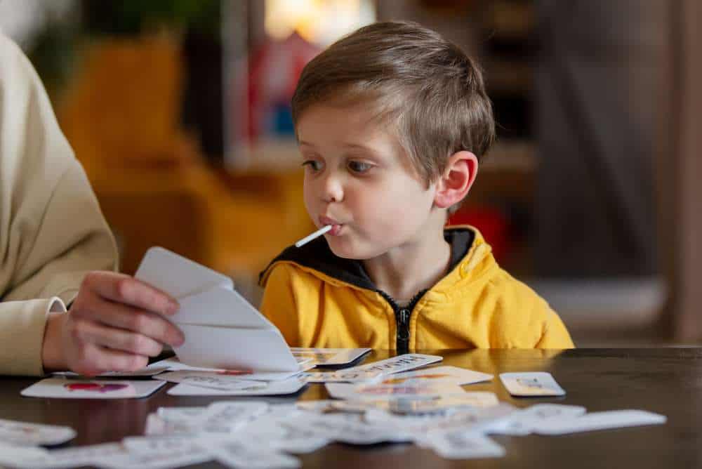 Child doing ABA at home