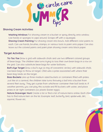 Circle Care Services summer tips
