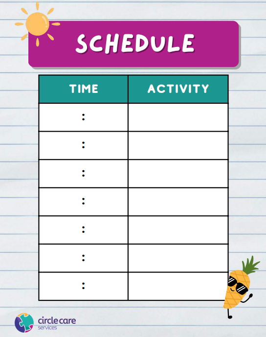 visual schedule template
